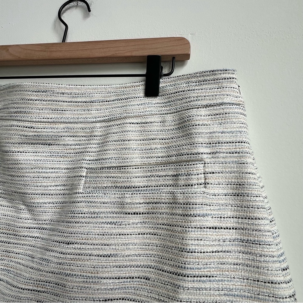 NWT Loft  Tweed Pocket Shift Skirt Size 12 Textured Stripe Preppy Mod-chic Retro - Picture 8 of 12